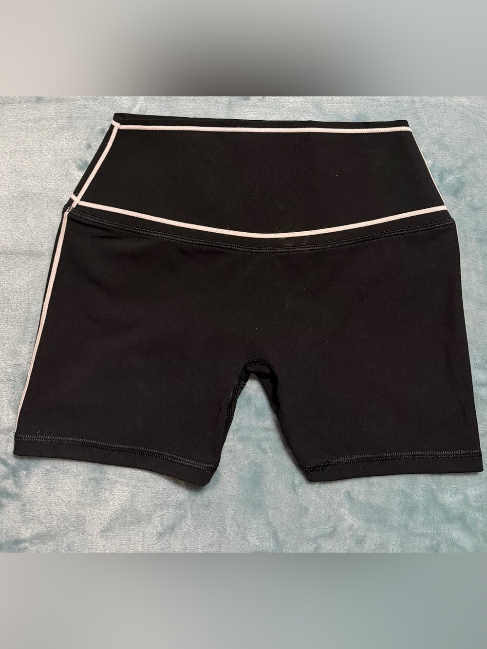 Fabletics Black High-Waist Bike Shorts 4”